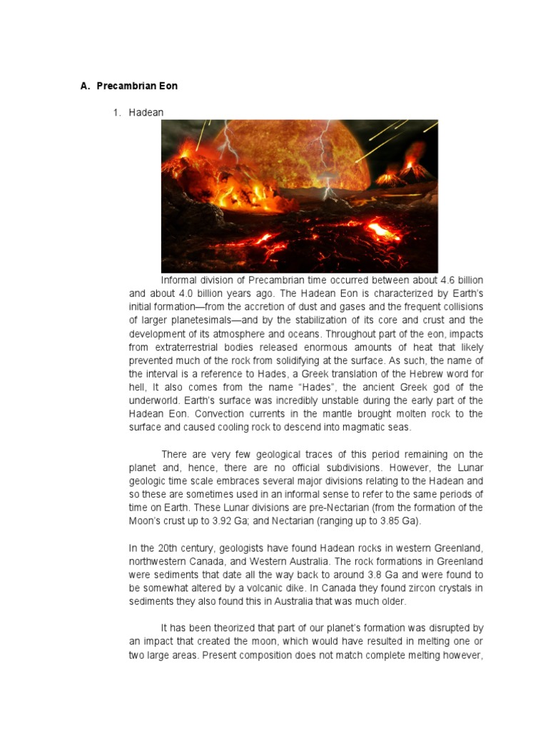 Earth and Life Science Geological Events PDF Geologic Time Scale