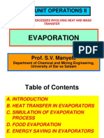 Evaporation Notes