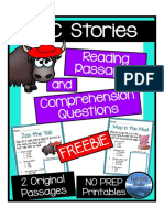 CVC Stories: Reading Passages Comprehen Sion Questions