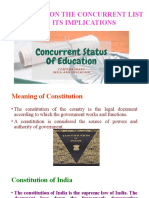 Education On The Concurrent List and Its Implications