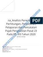 Na_Analisis Penerapan Perhitungan, Penyetoran, Pelaporan Dan Pencatatan Pajak Penghasilan Pasal 23 Pada PT. KIS Tahun 2020_watermark