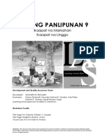 Araling Panlipunan 9: Ikaapat Na Markahan Ikaapat Na Linggo