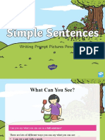 Simple Sentence Writing Prompt Pictures Powerpoint