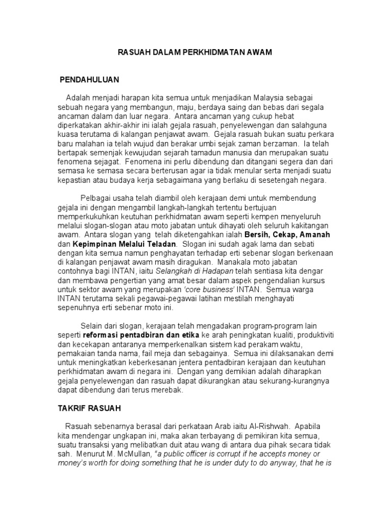 Rasuah Dalam An Awam  PDF