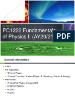 PC1222 Fundamentals of Physics II (AY20/21) : Introducing