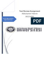 Abdulsamet Yıldırım 181214001: Test Review Assignment