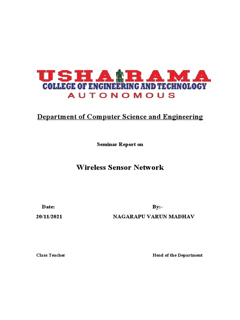 Seminar 42 PDF Wireless Sensor Network Computer Network