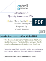 Structure of Quality Assurance Plan: Oing Bove Est in Rganised Evel of Ntelligence Prepared by Manish Sharma