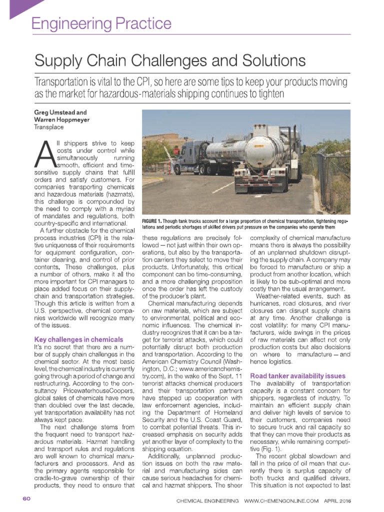 Supply Chain Challenges and Solutions | PDF