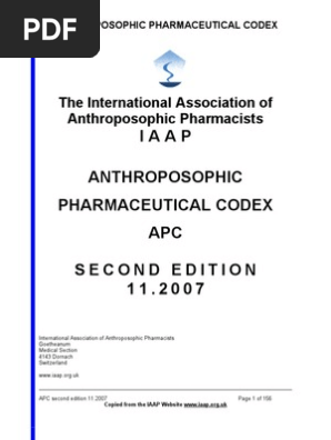 Codex Anthroposophical Pharmacy Pharmacist Pharmacy