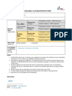 2022 Meal Plan Registration Form