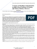 The Effect of Text Types On Reading Comprehension Abilities Among High School Students in Moulay Ismail High School, Meknès, Morocco