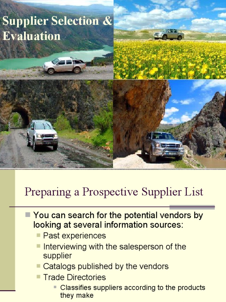 Supplier Selection and Evaluation Guide | PDF | Procurement | Inventory