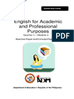 English For Academic and Professional Purposes: Quarter 1 - Module 2 Reaction Paper and Concept Paper
