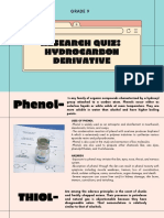 Grade 9: Research Quiz: Hydrocarbon Derivative