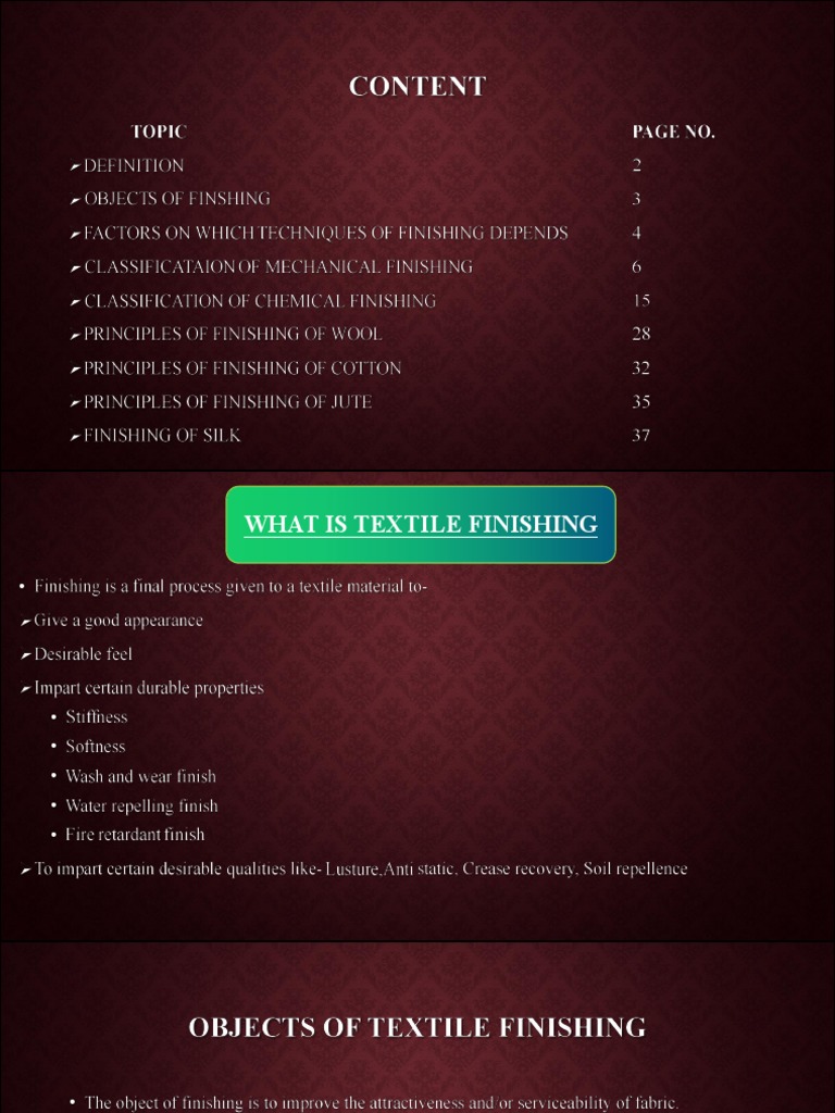 Textile Finishing PDF Silk Textiles