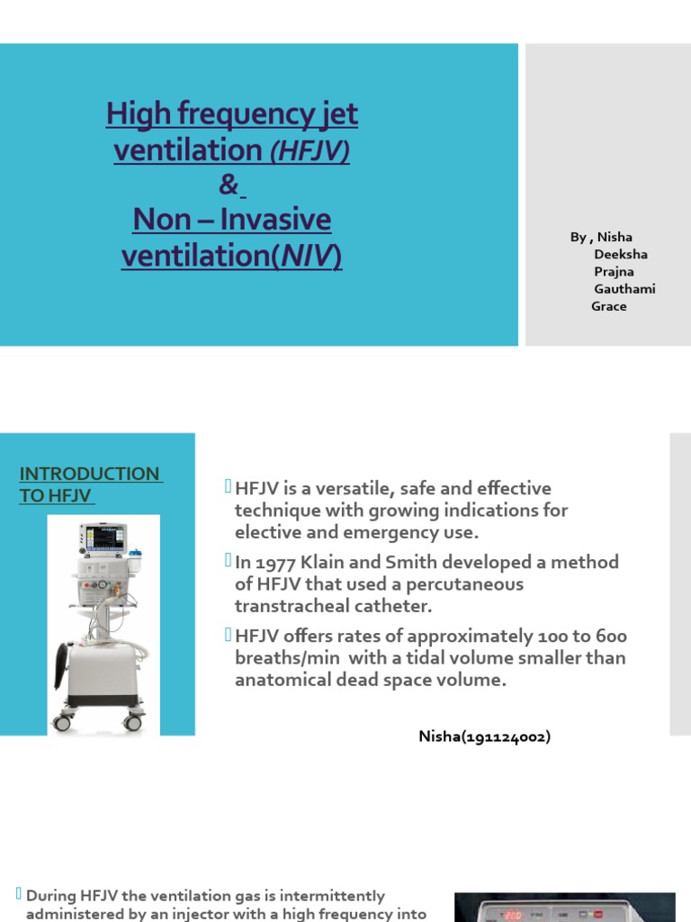 High Frequency Jet Ventilation Non Invasive Ventilation (NIV) PDF