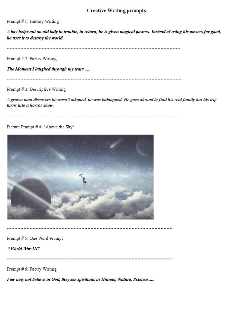 Engaging Creative Writing Prompts | PDF