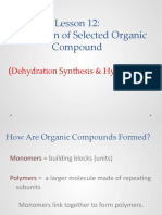 Lesson 12: Preparation of Selected Organic Compound: Dehydration Synthesis & Hydrolysis)