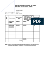 Personal Net Worth Statement Format 22102020