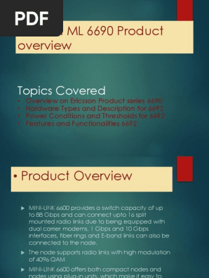 ML 6690 Product Overview and HW Description
