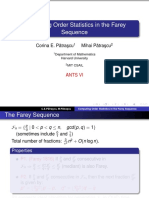 Computing Order Statistics in The Farey Sequence: Corina E. P Atras Cu Mihai P Atras Cu