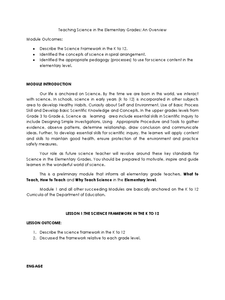 Teaching Science in Elementary Grade Module PDF Constructivism