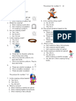 Quiz ESL Preparation Grade 3 - Unit 5