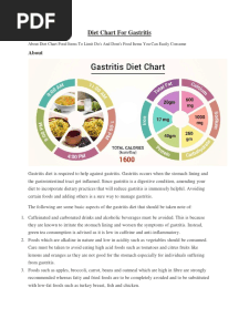 Diet Chart For Gastritis