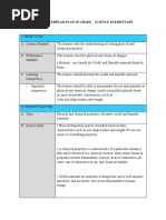 Lesson Exemplar Plan in Grade - Science Elementary