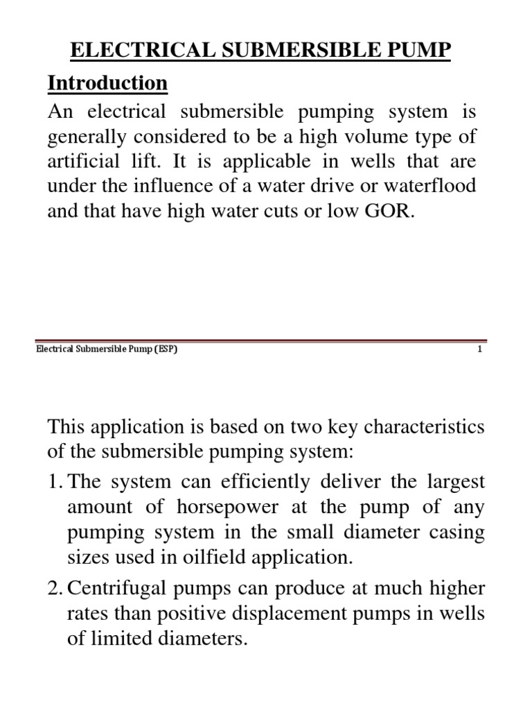 Electrical Submersible Pump Overview | PDF | Pump | Machines