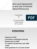 IP Guidelines and Agreements For Access and Use of Genetic and Natural Resources