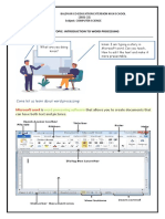 Topic: Introduction To Word Processing