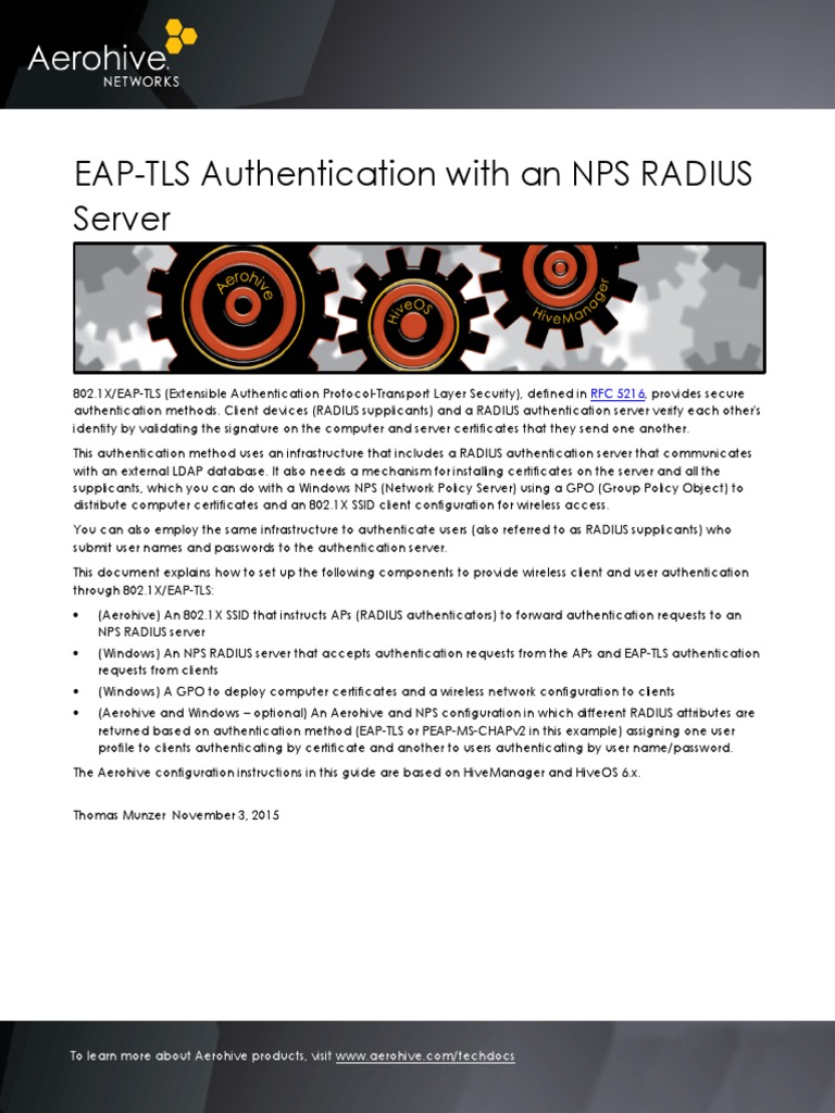 EAP-TLS NPS RADIUS Server | PDF | Radius | Group Policy
