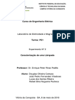 Caracterização de lâmpadas por curva corrente-tensão