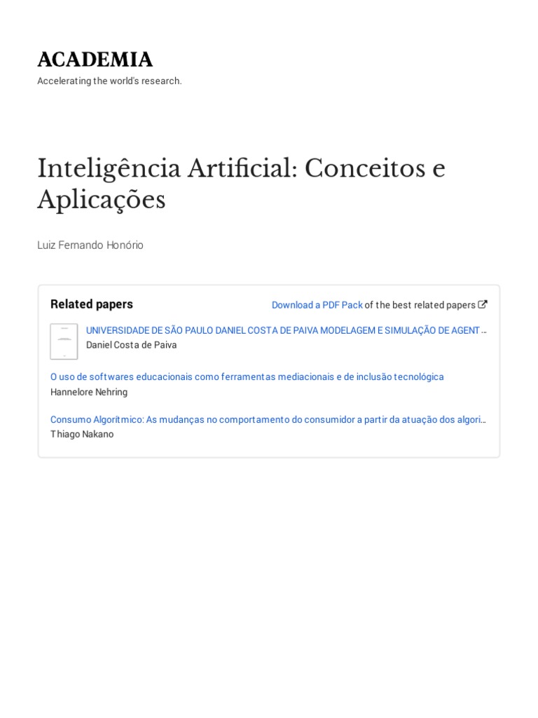 Conceitos e Aplicações da IA | PDF | Inteligência artificial ...