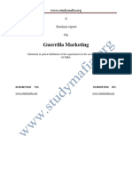 Guerrilla Marketing: A Seminar Report On