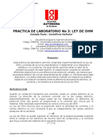 276358766 Informe de Laboratorio No3 Ley de Ohm