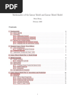 Mathematics of The Linear Model and Linear Mixed Model: Brian Zhang February 2020