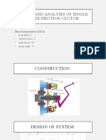 Design and Analysis of Single Plate Friction Clutch