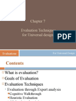 Lecture 7 - Universal Design Evaluations