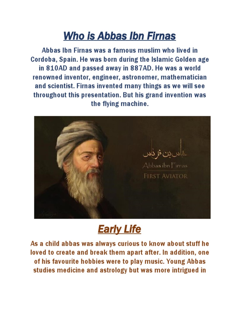 The Pioneering Inventions of Abbas Ibn Firnas, the First Person to Make ...