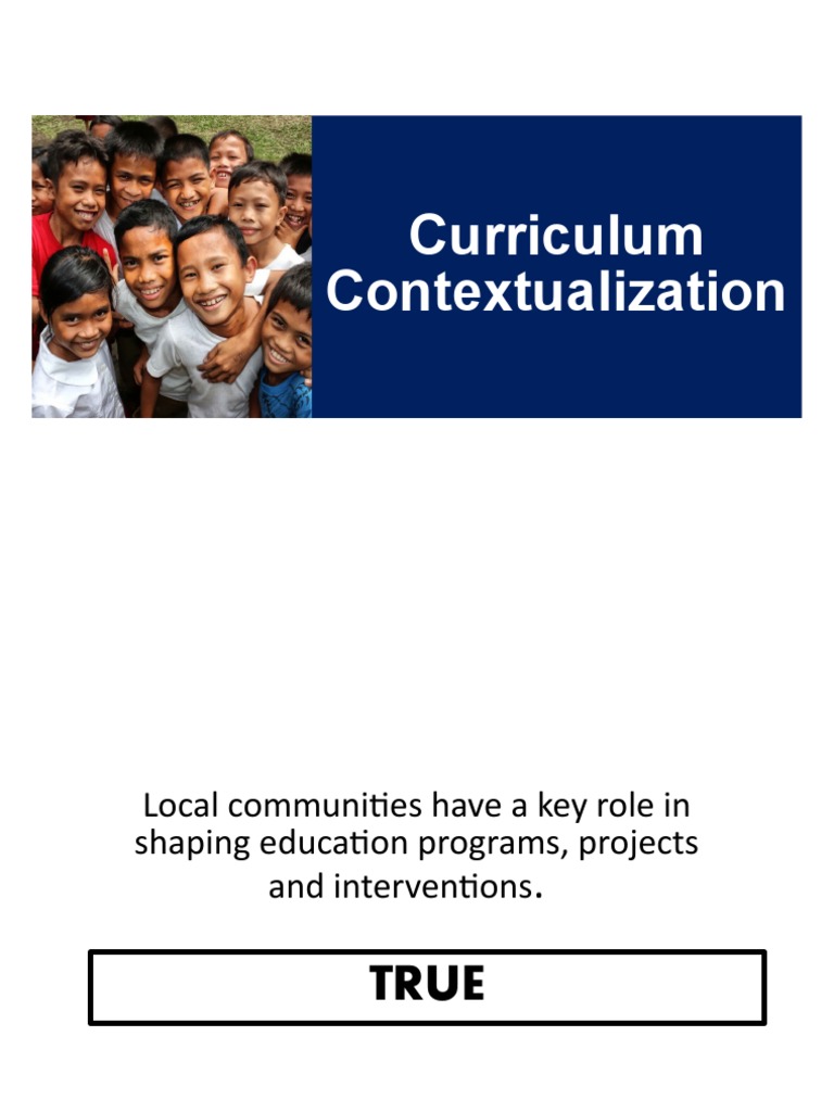 Contextualization in K to 12 Curriculum | PDF | Learning | Curriculum
