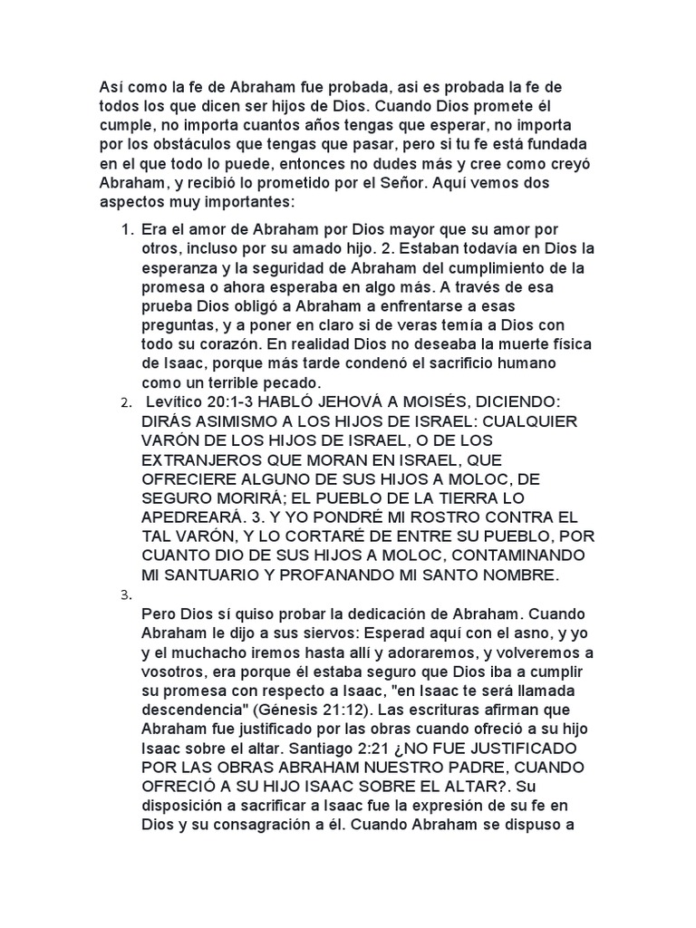 La fe y obediencia de Abraham en Dios | PDF | Abrahán | Teología