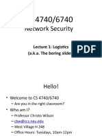 Network Security: Lecture 1: Logistics (A.k.a. The Boring Slides)