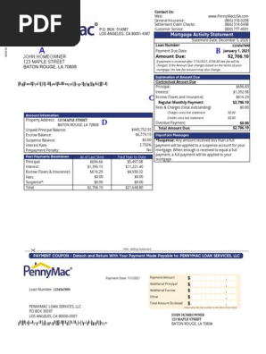 Mortgage Statement Dummy