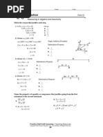 2.5 Reasoning in Algebra and Geometry Practice Worksheet Form G