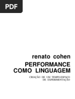 COHEN Renato - Performance Como Linguagem