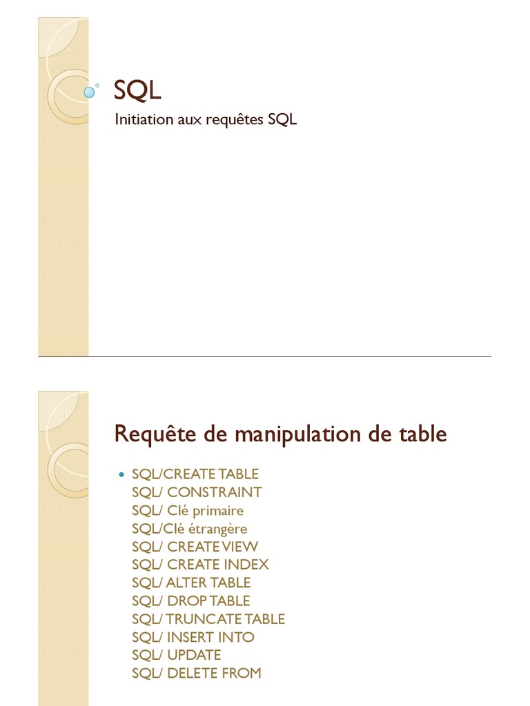 Cours Sql Pdf