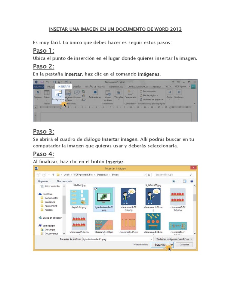 Insetar Una Imagen en Un Documento de Word 2013 | PDF | Arte